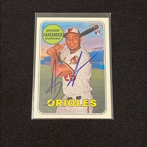 2018 Topps Heritage Baseball - Anthony Santander - Autographed Rookie Card